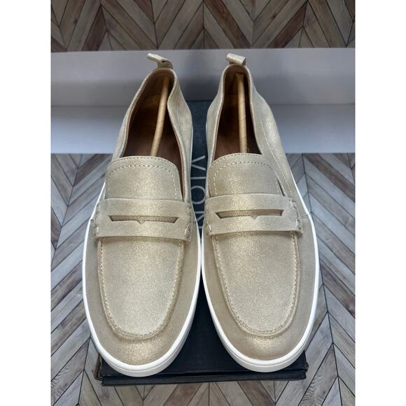 NWT Vionic Uptown Metallic Slip On Penny Loafer Flat Gold Leather Women's US 8.5 - Picture 3 of 10